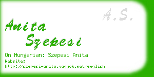 anita szepesi business card